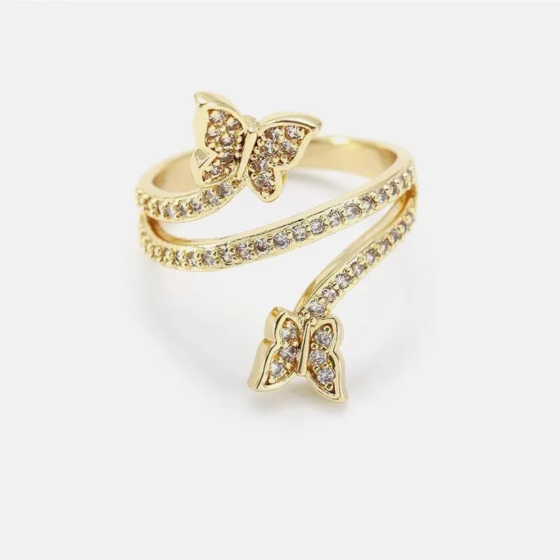 Fallegur fiðrildadýrahringur Handsmíðaður