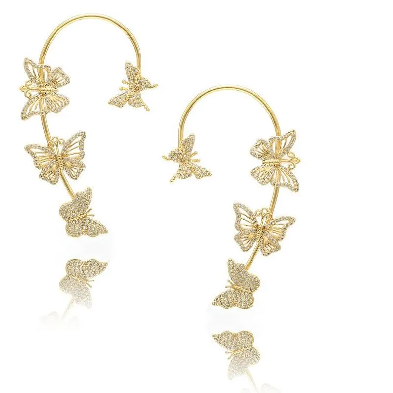 Fiðrildaeyrnalokkur gullhúðaður