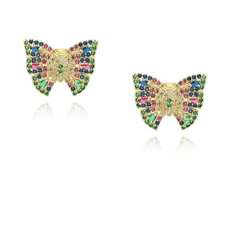 Litur Zircon Butterfly Animal Eyrnalokkar