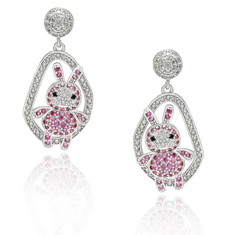 Sætur kanínudýraeyrnalokkur