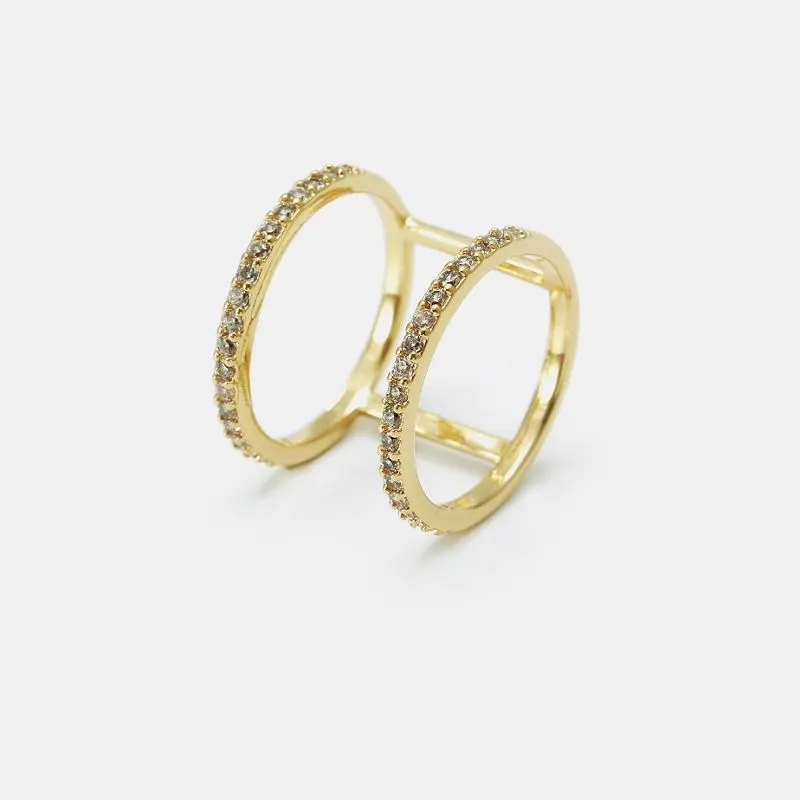 Gullhúðaður tískuhringur fyrir konur