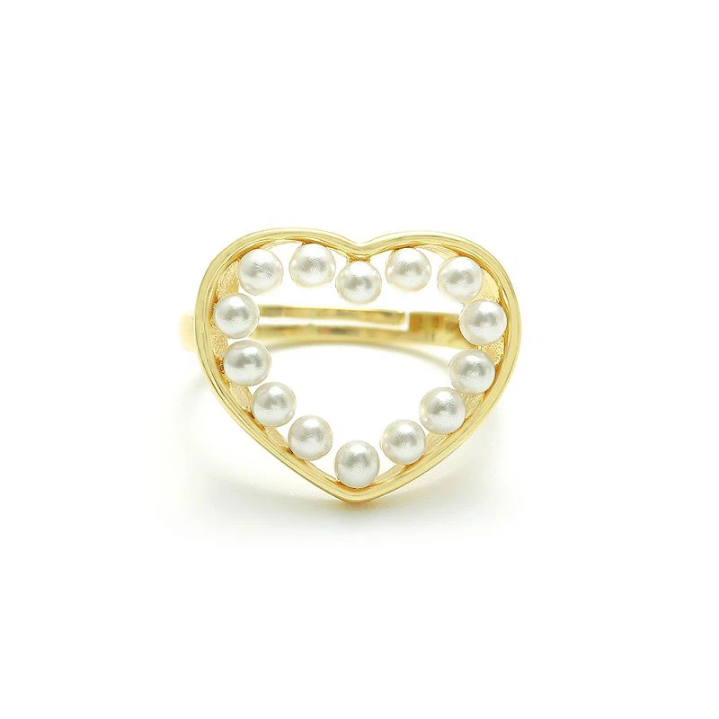Heart Pearl Hringur Sterling Silfur 925