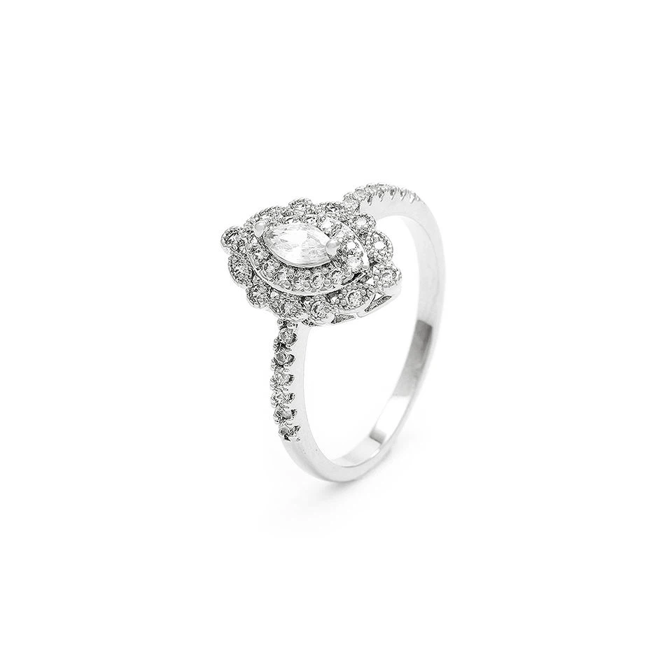 Marquise Zirconia Sterling Silfur hringur