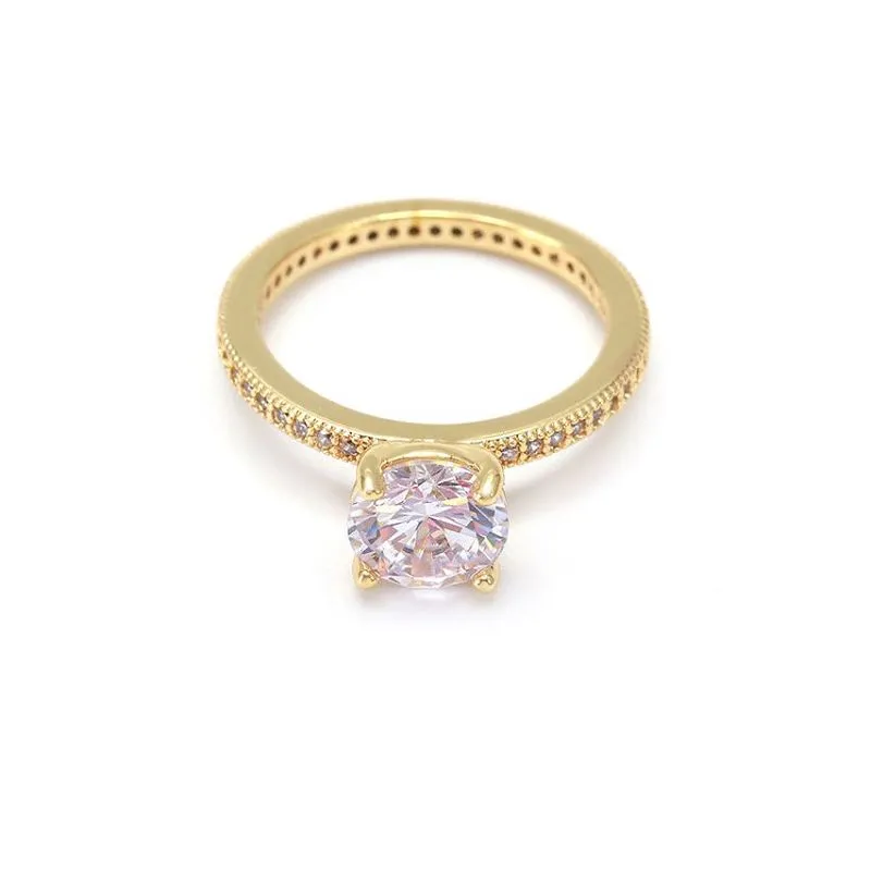 Sterling silfur hvítur Cz giftingarhringur