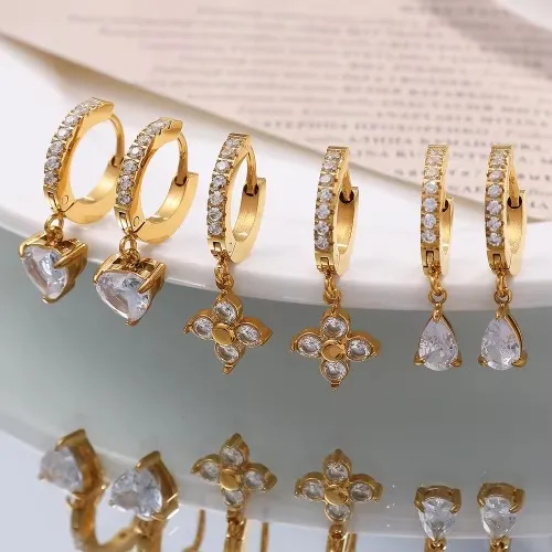 18K gullhúðaðir eyrnalokkar