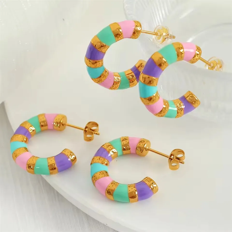 Sprengigjarnir litríkir Drip eyrnalokkar